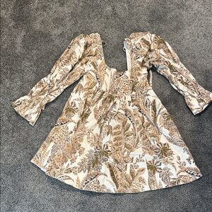 Pilcro Kids Dress in Cream and Brown Floral